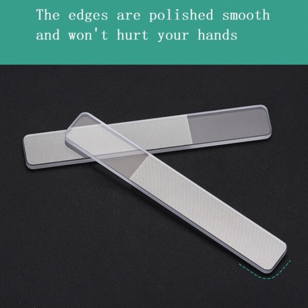Lima per unghie professionale in vetro nano Trasparente Levigatura Lucidatura Rettifica Nail Art Manicure 3