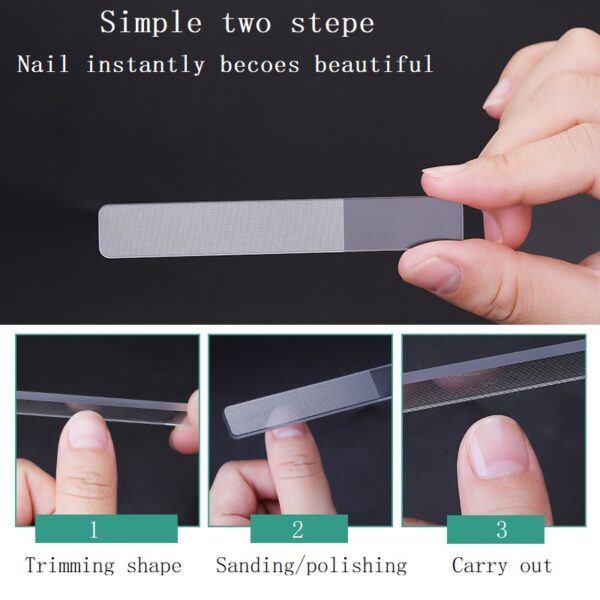 Professional Nano Glass Nail File Transparent Sanding Polishing Grinding Nail Art Manicure 4