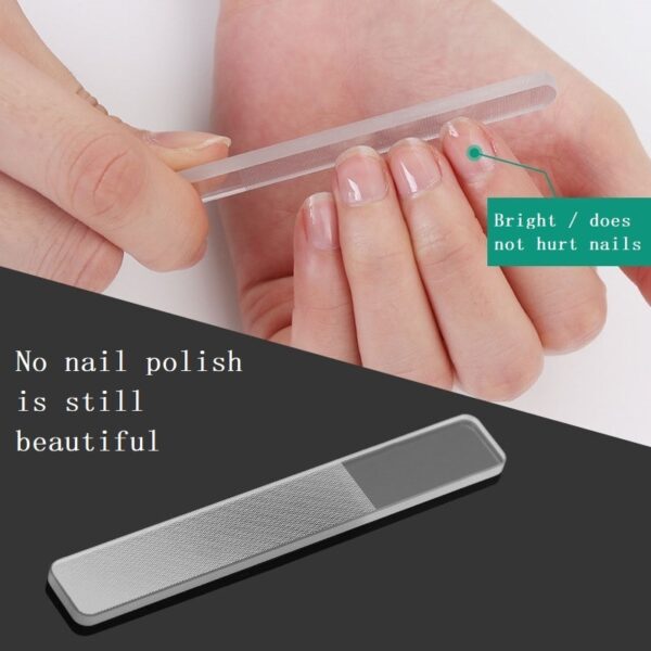 Lima per unghie professionale in vetro nano, levigatura trasparente, lucidatura, molatura, manicure per nail art