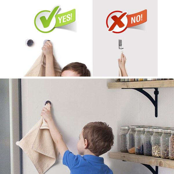 Self Adhesive Wall Hook Towel Clip Cleaning Cloth Rack Holder Bathroom Storage Hook Wall Mounted Kitchen 4