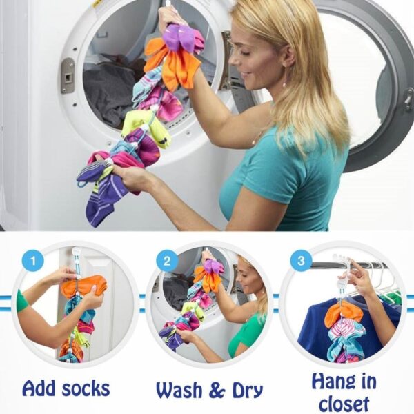 Socks Storage Organizer Sock Adjustable Non slip Hanging Rope Hook Clips Sock Cleaning Aid Tool Socks