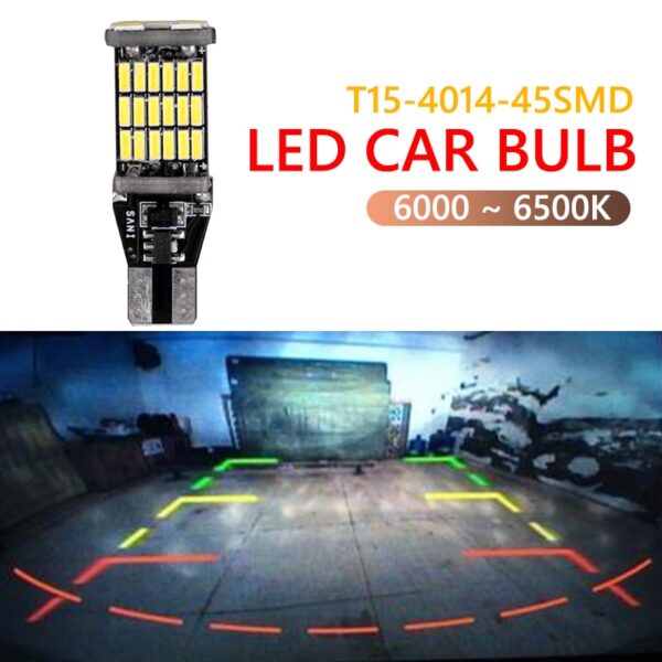 VODOOL T15 W16W Car LED Light Bulb Canbus Error Free 12V 4014 45SMD Vehicle Brake Parking 1