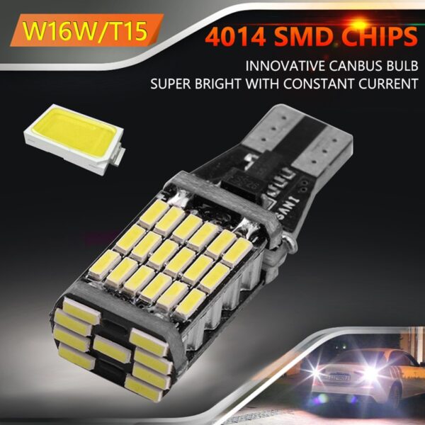 VODOOL T15 W16W Car LED Light Bulb Canbus Error Free 12V 4014 45SMD Vehicle Brake Parking