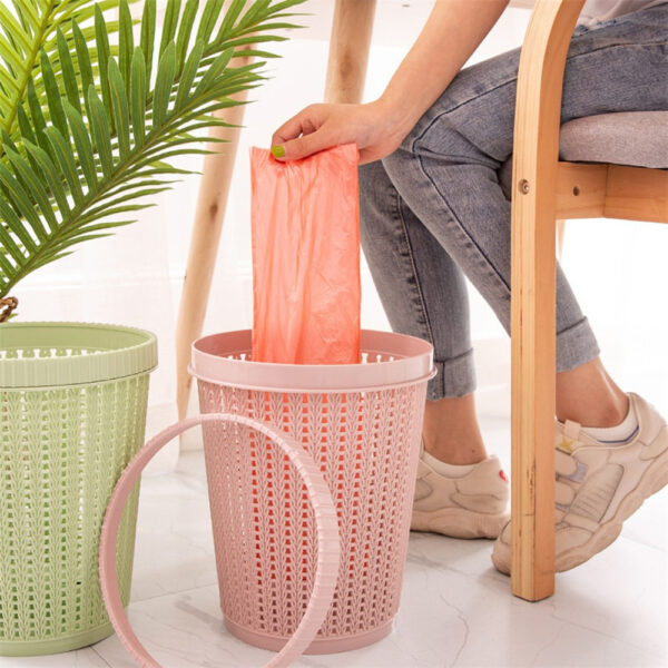 Waste Bins With Trash Bag Creative non removable garbage bags Hollow Trash Can Creative Living Room 1