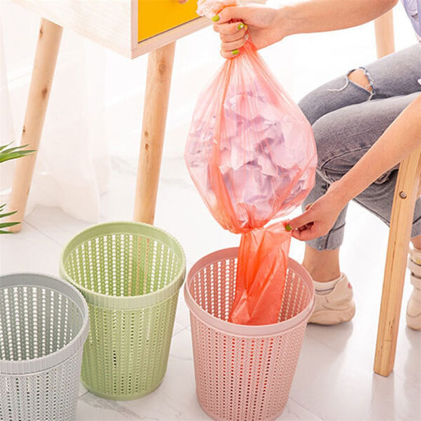 Waste Bins With Trash Bag Creative non removable garbage bags Hollow Trash Can Creative Living Room