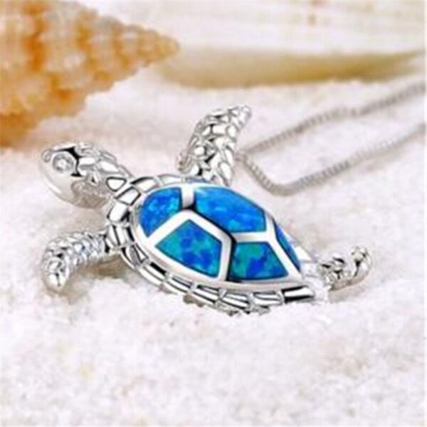 2019 Moda Ogrlica od kornjače životinja Privjesci svijetle boje plavi opal Ogrlice od kornjače za žene Morski nakit 1