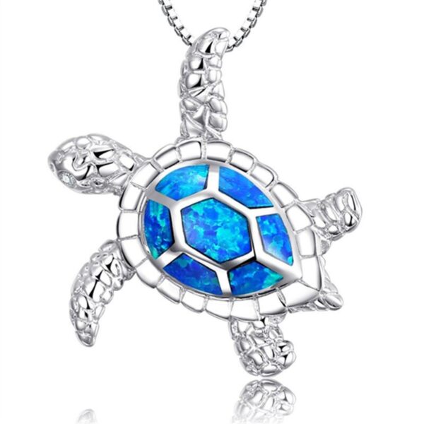 2019 Moda Ogrlica od kornjače životinja Privjesci svijetle boje plavi opal Ogrlice od kornjače za žene Morski nakit 3