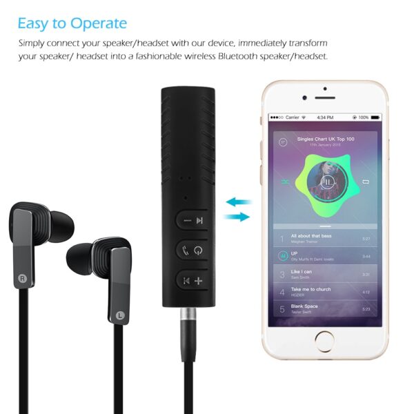 3 5 มม. แจ็ค Bluetooth Car Kit แฮนด์ฟรี Music Audio Receiver Adapter Auto AUX Kit สำหรับ 5