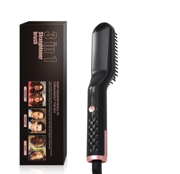 3 in1 Beard Straightener Quick Heater Electric Straightener Curls Hair Comb Brush Men Women Multifunctional