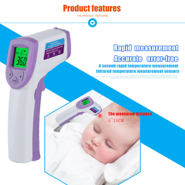 Digital Infrared Thermometer Body Temperature Thermometer For Adult Kids Non Contact Forehead Body Thermometer With Backlight 5