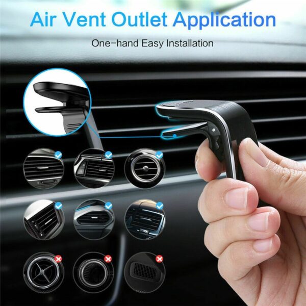 Fashion Car Magnetic GPS Stand Phone Holder Clip Air Vent Bracket Universal Mobile Phone Bracket Mount 3