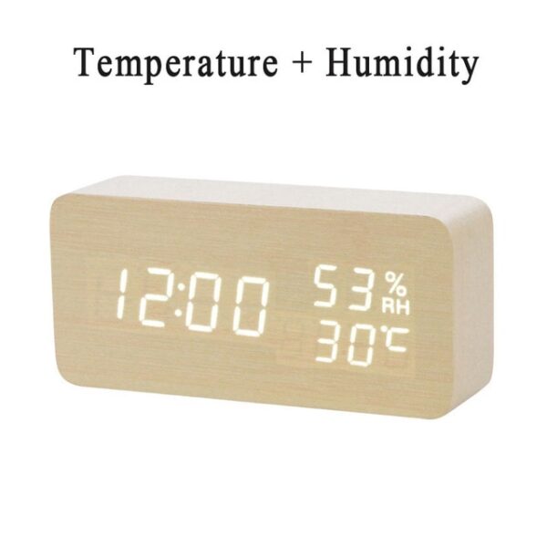 LED Wooden Alarm Clock Watch Table Voice Control Digital Wood Despertador Electronic Desktop USB AAA Powered 22.jpg 640x640 22