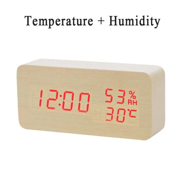 LED Wooden Alarm Clock Watch Table Voice Control Digital Wood Despertador Electronic Desktop USB AAA Powered 23.jpg 640x640 23