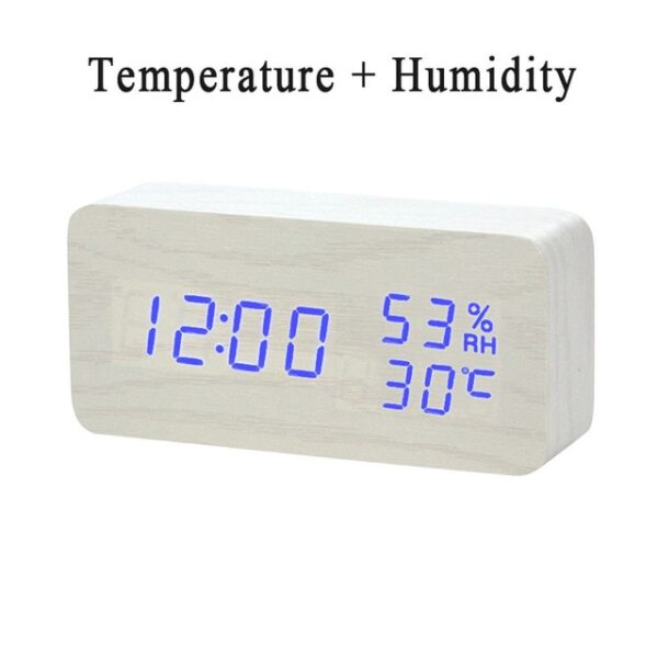 LED Wooden Alarm Clock Watch Table Voice Control Digital Wood Despertador Electronic Desktop USB AAA Powered 26.jpg 640x640 26