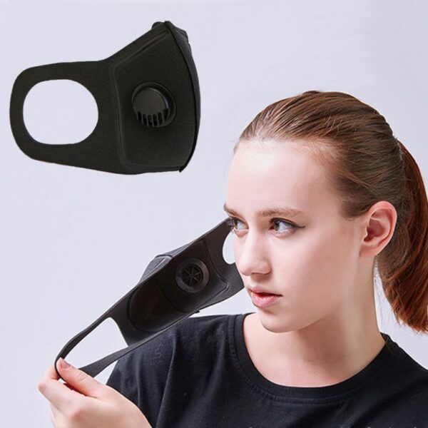 Muška žena Ženska maska ​​protiv prašine Anti PM2 5 Respirator za usta za onečišćenje lica Crna prozračna maska ​​ventila 2 768x768 1