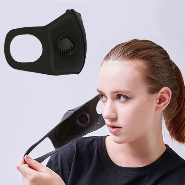 Varume Vakadzi Anti Dust Mask Anti PM2 5 Kusvibisa Kumeso Mumuromo Respirator Black Breathable Valve Mask 2 768x768 1