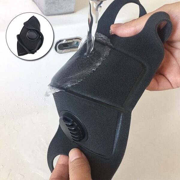 ຜູ້ຊາຍ Anti Anti Dust Mask Anti PM2 5 ມົນລະພິດໃບ ໜ້າ ທີ່ເປັນມົນລະພິດທາງປາກ ສຳ ລັບເຮັດ ໜ້າ ກາກວາວ ດຳ Breathable Valve Mask 5