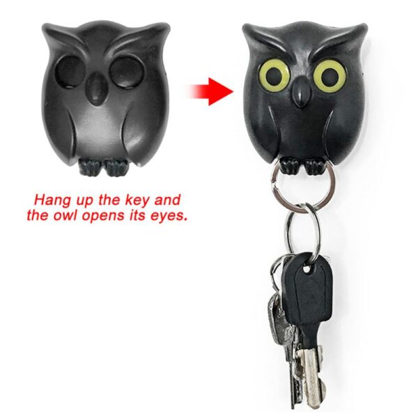 1 PCS Owl Night Wall Magnetic Key Holder Magnets Hold Keychain Key Hanger Hook Hanging Key 2