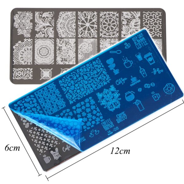 1 Set Nail Stamping Plates Geometry Lace Flower Dream Catcher with Jelly Stamper Scrapper Sponge Manicure 1