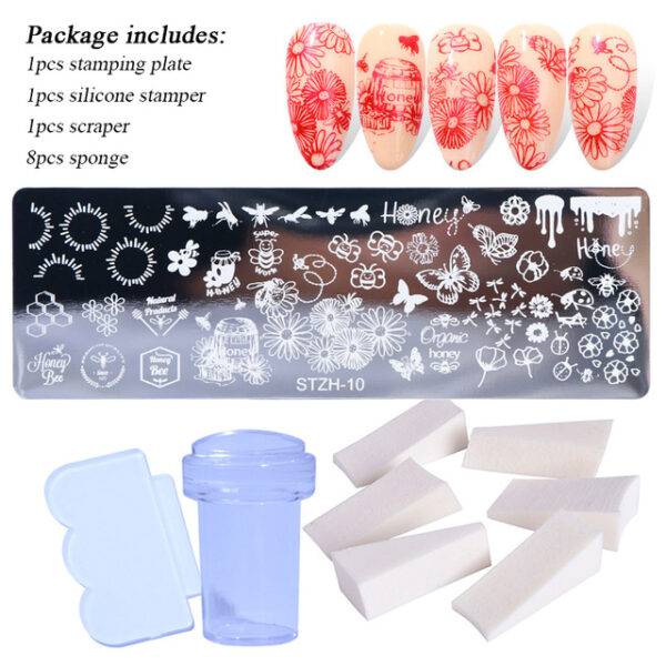 1 Set Nail Stamping Plates Geometry Lace Flower Dream Catcher with Jelly Stamper Scrapper Sponge Manicure 10.jpg 640x640 10