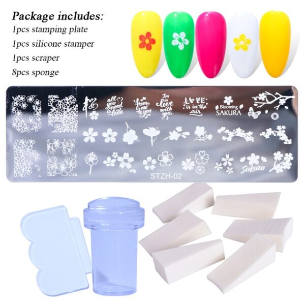 1 Set Nail Stamping Plates Geometry Lace Flower Dream Catcher with Jelly Stamper Scrapper Sponge Manicure 2.jpg 640x640 2