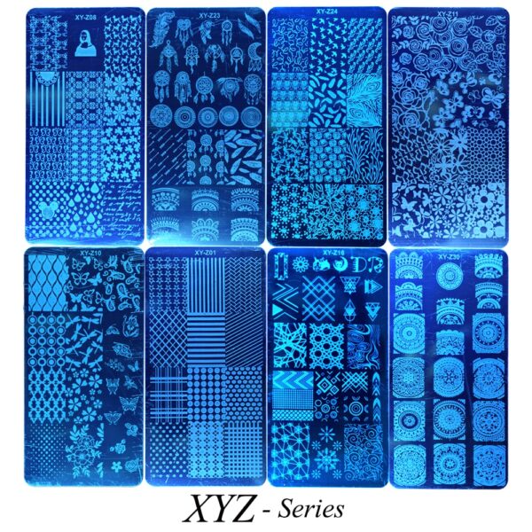 1 Set Nail Stamping Plates Geometry Lace Flower Dream Catcher with Jelly Stamper Scrapper Sponge Manicure 3