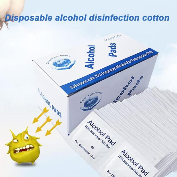 100 Pcs Alcohol Wet Wipe Disposable Disinfection Prep Swap Pad Antiseptic Skin Cleaning Care Alahas Mobile 1