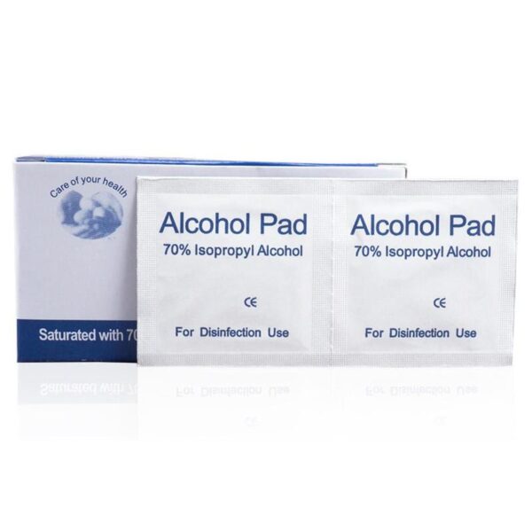 100 Pcs Alcohol Wet Wipe Disposable Disinfection Prep Swap Pad Antiseptic Skin Cleaning Care Jewelry Mobile 4