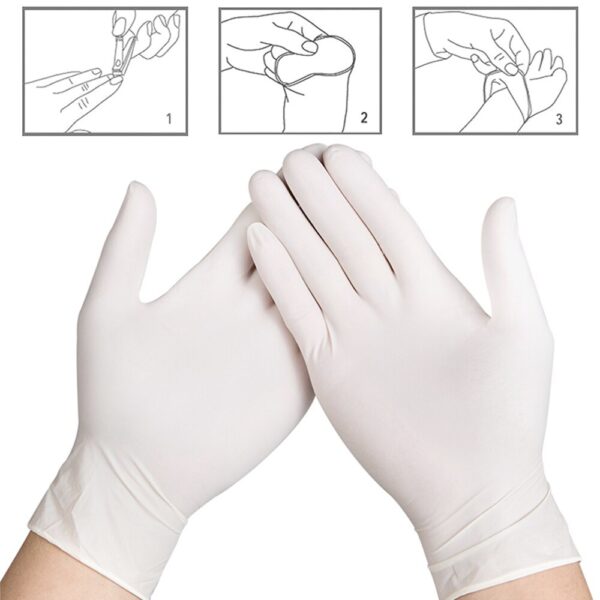 100PCS Disposable Gloves Latex Dishwashing Kitchen Work Rubber Garden Gloves Universal For Left and Right Hand 3