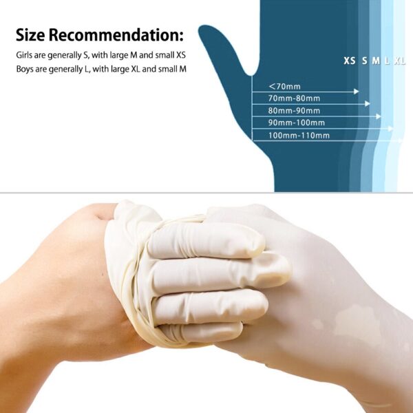 100PCS Disposable Gloves Latex Dishwashing Kitchen Work Rubber Garden Gloves Universal For Left and Right Hand 4