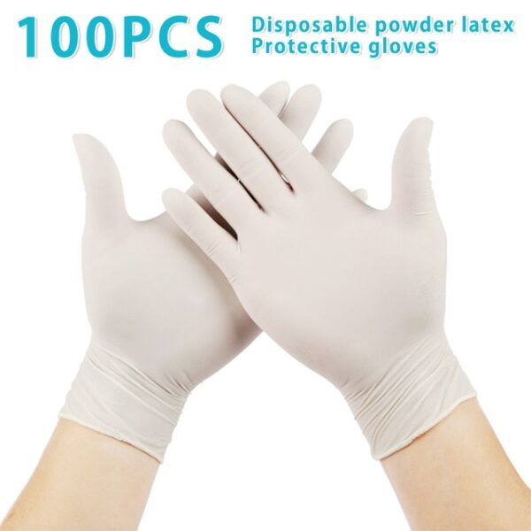 100PCS Disposable Gloves Latex Dishwashing Kitchen Work Rubber Garden Gloves Universal For Left and Right