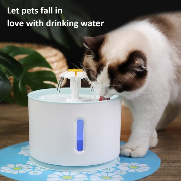 2 4L Cat Dog Water Fountain Automatic LED Electric USB Dog Pet Mute Drinker Feeder Bowl 1