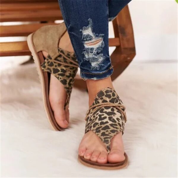 2020 Women Sandals Leopard Print Summer Shoes Women Large Size Andals Flat Women Sandals Womens Summer 2