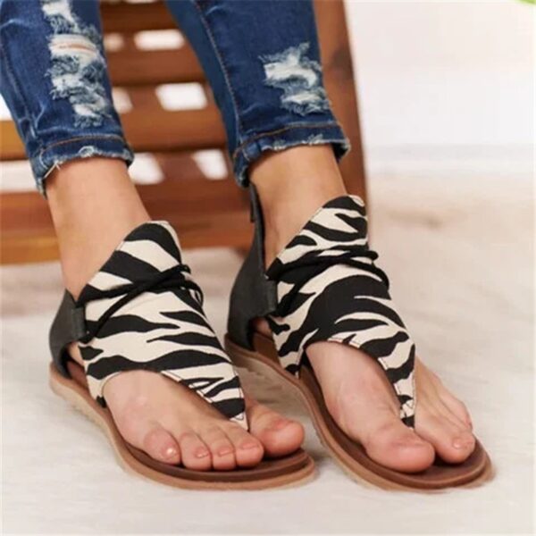 2020 femmes sandales imprimé léopard chaussures d'été femmes grande taille Andals plat femmes sandales femmes été 5