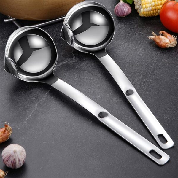 304 Stainless Steel Oil Filter Spoon Cooking Strainer Food Kitchen Oil Frying BBQ Filter Clamp Strainer 2