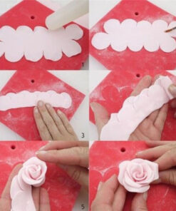 3pcs 3D Rose Petal Cutter Fondant Cake Mould Chocolate Decorating DIY Handmade 1