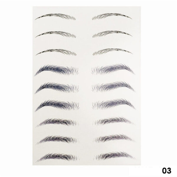 4D Gruaige cosúil le Makeup Eyebrows Greim uiscedhíonach Lasting Eyebrow Tatú Greamán Uisce bunaithe ar uisce Greamáin Bréige Súl Bréagach 2.jpg 640x640 2