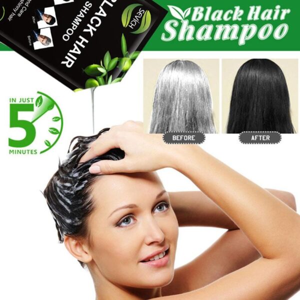 5 1ks vlasový šampón na stylingové výrobky pre starších mužov Ženy biele vlasy farbené na čiernu rastlinu 1