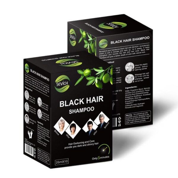 5 1 szt. Szampon do farbowania włosów Produkty do stylizacji dla starszych mężczyzn Kobiety Białe włosy farbowane na czarno roślin 4