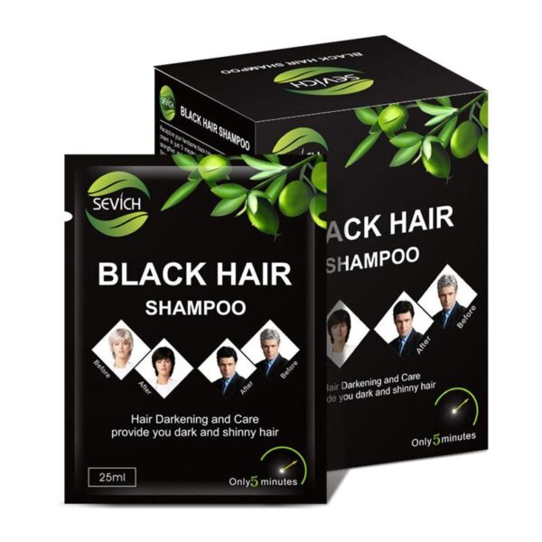 5 1 szt. Szampon do farbowania włosów Produkty do stylizacji dla starszych mężczyzn Kobiety Białe włosy farbowane na czarno Roślina