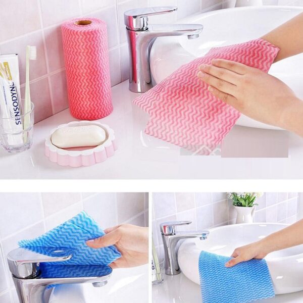 50pc Disposable Household Kitchen Towels One off Table Kitchen Dish Washing Cloth Scouring Pad Rag Kitchen 3