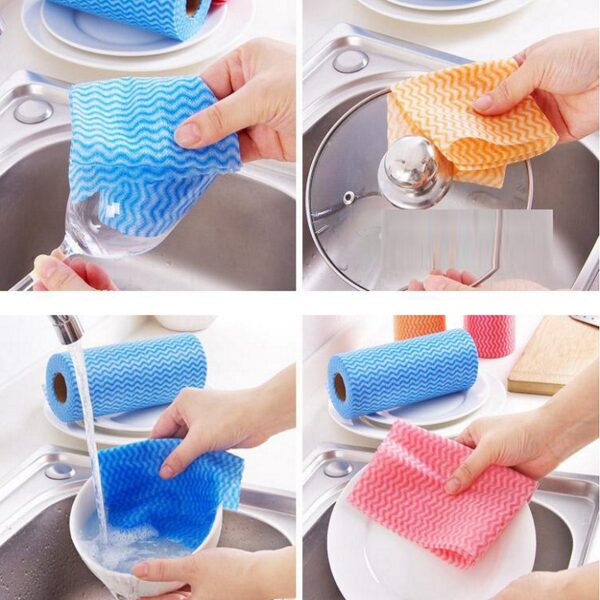 50pc Disposable Household Kitchen Towels One off Table Kitchen Dish Washing Cloth Scouring Pad Rag Kitchen 4