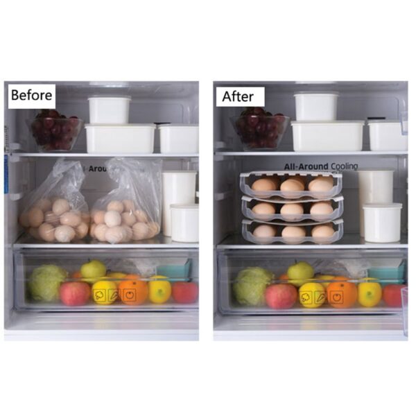 Baffect Egg Tray Holder Transparent Egg Storage Box Refrigerator Crisper Food Storage Container With Slope Design 2