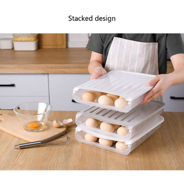 Baffect Egg Tray Holder Transparent Egg Storage Box Refrigerator Crisper Food Storage Container With Slope Design 3