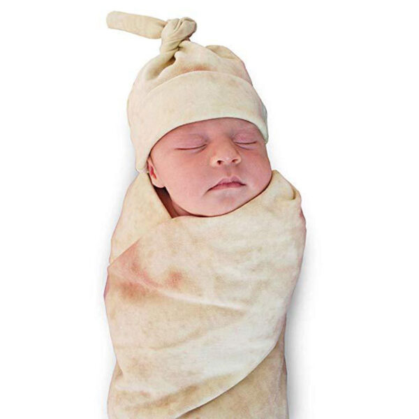 Burritos Tortilla Blanket Soft and Comfortable Giant Round Beach Blanket Novelty Soft Flannel Food Tortilla Blanket 2