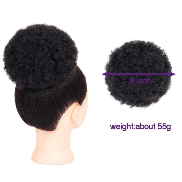 DIFEI Puff Afro Curly chignon Wig Ponytail Drawstring Short Afro Kinky Pony Tail Clip In on 4