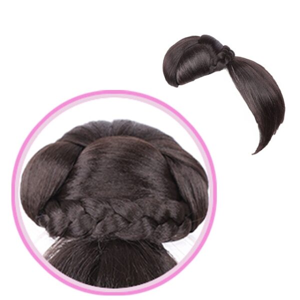 Fake Hair bangs Extension Clip in on Synthetic Hair Bun Chignon Hairpiece For Women Drawstring Ponytail 4.jpg 640x640 4
