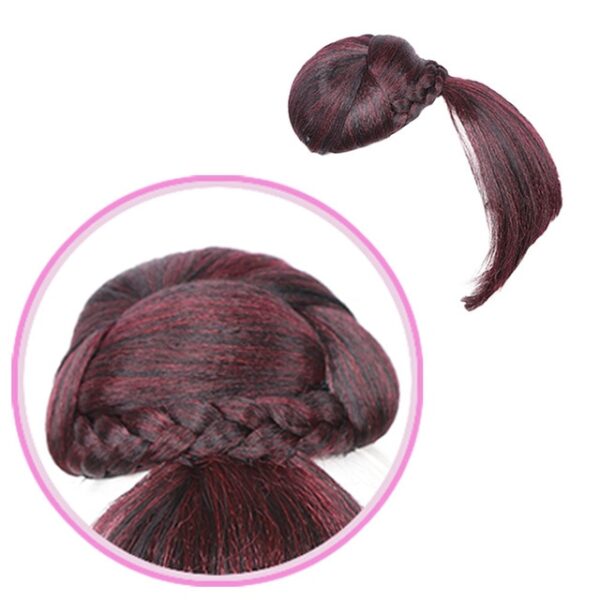 Fake Hair bangs Extension Clip in on Synthetic Hair Bun Chignon Hairpiece For Women Drawstring Ponytail 7.jpg 640x640 7