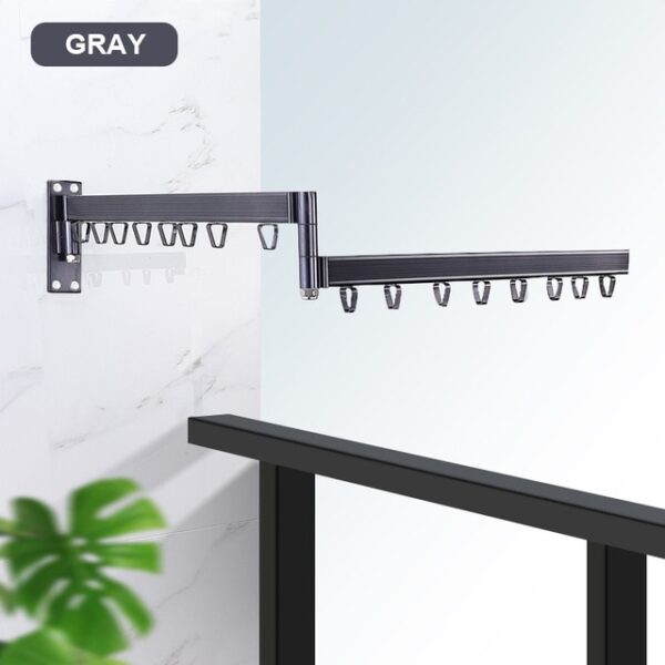 Folding Wall Mounted Clothes Hanger Outdoor Balcony Multi function Drying Rack Retractable Invisible Folding Clothes Hanger 3.jpg 640x640 3