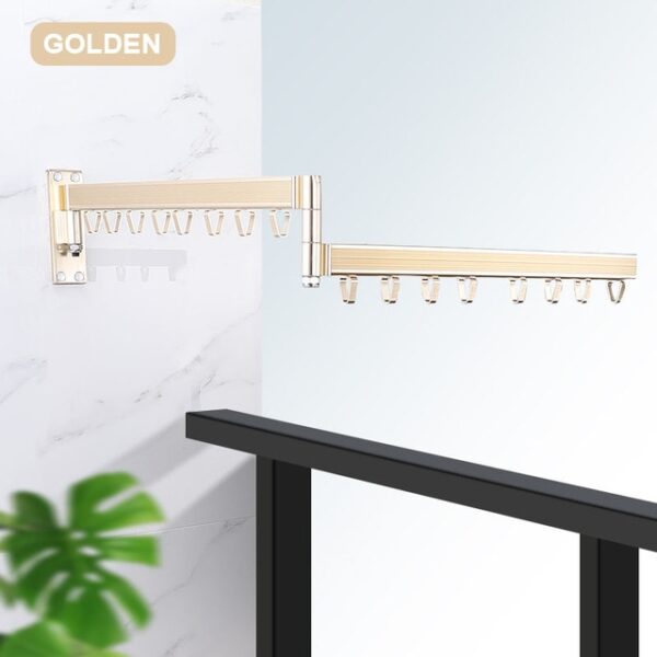Folding Wall Mounted Clothes Hanger Outdoor Balcony Multi function Drying Rack Retractable Invisible Folding Clothes Hanger 4.jpg 640x640 4